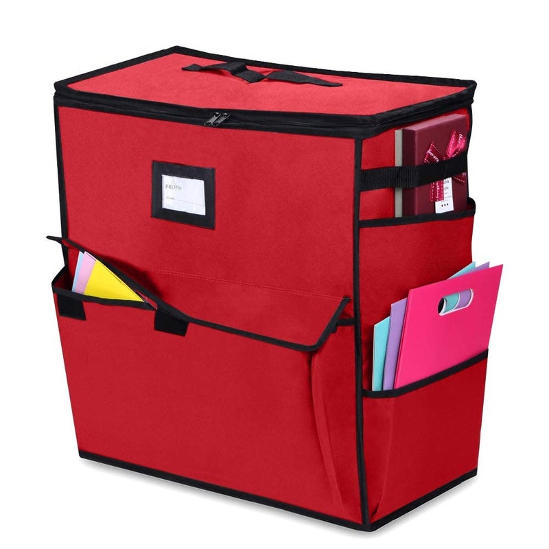 ProPik Christmas Storage Organizer, Gift Bags, Bows, Ribbons and Wrapping Accessories Container (Red) - Image 3